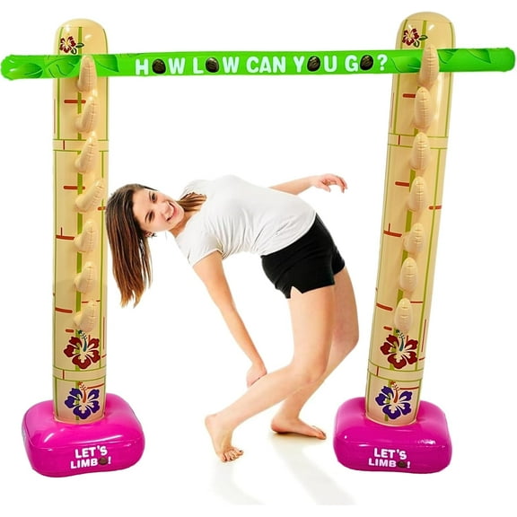 4E's Novelty Lua Limbo Game Set, Inflatable Limbo Sticks for Kids & Adults, Party Fun