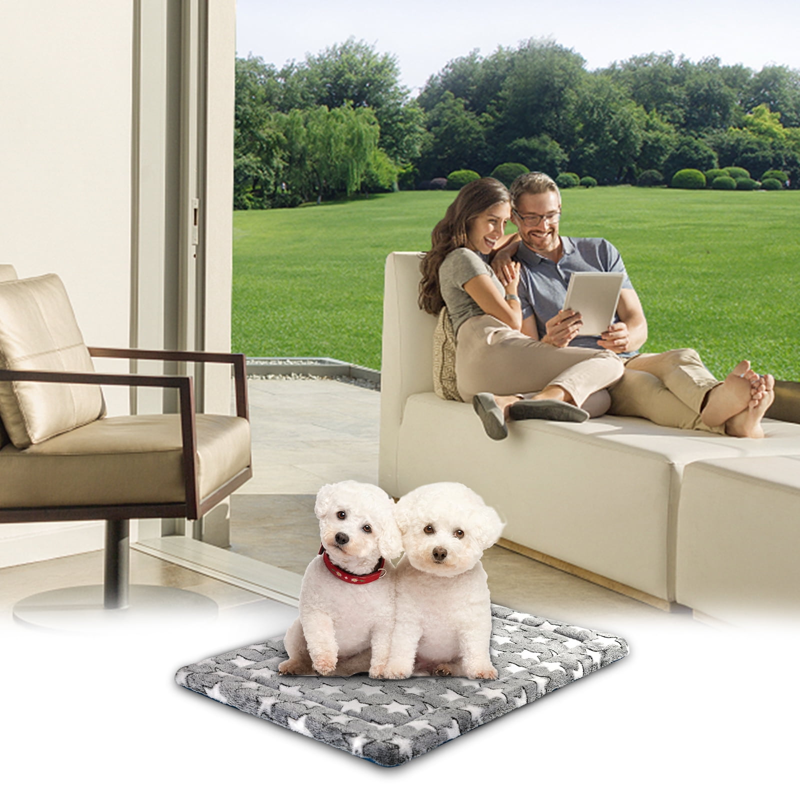 KROSER Reversible Waterproof Dog Bed Mat for Medium Dogs & Cats