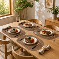thumbnail image 4 of Unique Bargains 2 Pcs Simple Oval Placemat Brown Polyester Cotton, 4 of 5