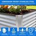 thumbnail image 3 of Dextrus 8x4x3ft Galvanized Metal Raised Garden Bed with Gloves, Support Rod & Rubber Edge for Outdoor Plants Veggies, Silver, 3 of 6