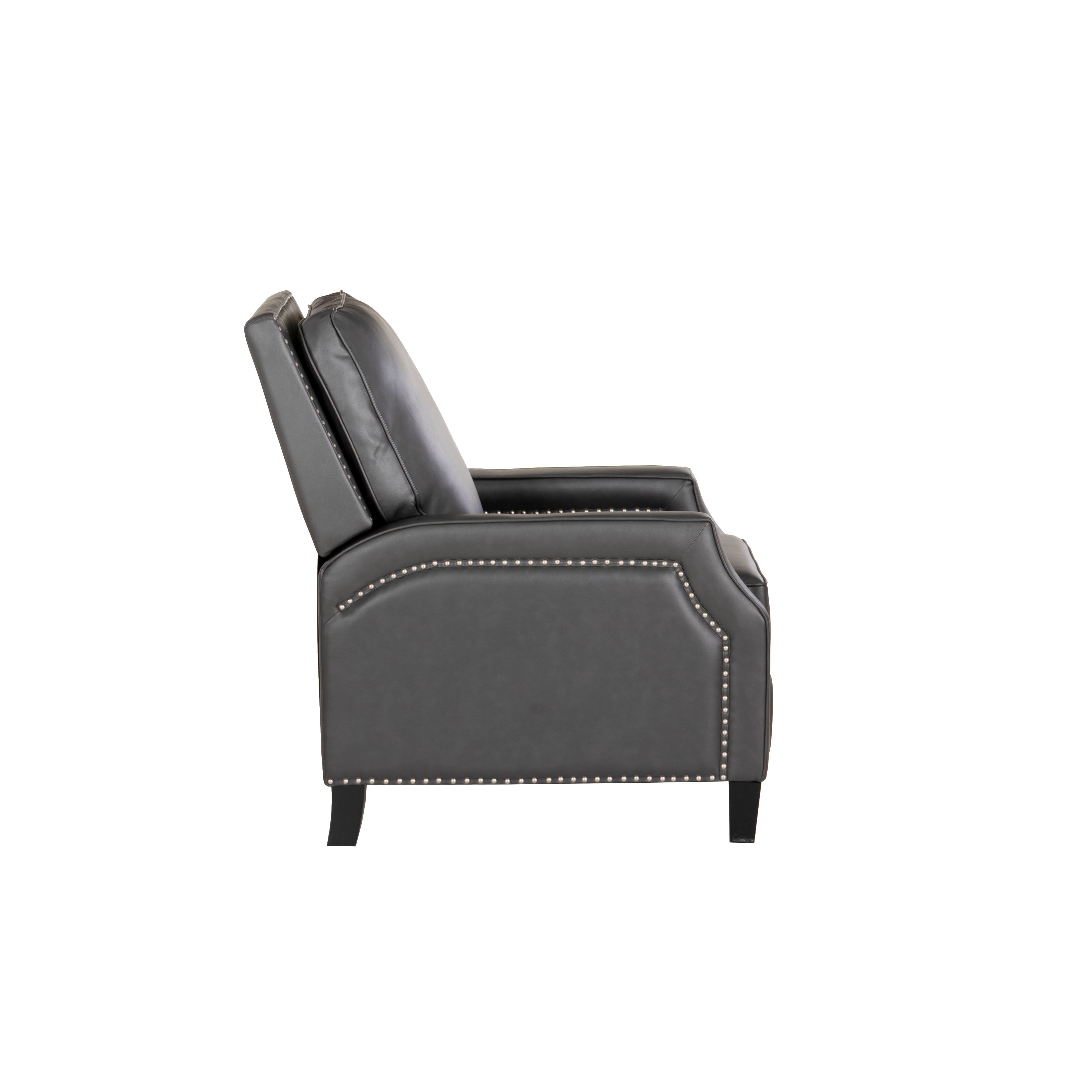 Powell Hank Faux Leather Push Back Recliner, Gray