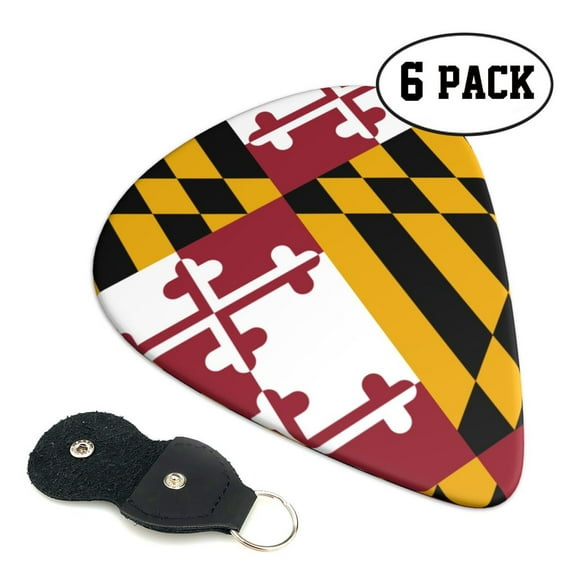 6 Pack Guitar Picks Plectrums Maryland-Flag Guitar Pick Guitar Picks for Women Men Beginner Guitar Palyers