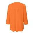 thumbnail image 6 of Orange Womens Blouses Womens Tops Casual 3/4 Sleeve Blouses V Neck Business Work Shirts Ladies Tops and Blouses, 6 of 6