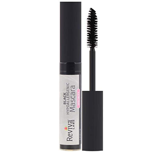 Reviva Labs Mascara Hypoallergénique Super Cils Noirs, 0,25 Onces