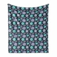 thumbnail image 1 of Nautical Soft Flannel Fleece Throw Blanket, Ocean Theme Seashells Scallop Summer Marine Coastal Grunge, Cozy Plush for Indoor and Outdoor Use, 50" x 60", Night Blue Sea Green, by Ambesonne, 1 of 6