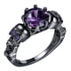 thumbnail image 4 of Anillo de calavera para dama, estilo vintage, color negro, morado y cobre, elegante y elegante, para Halloween, 4 of 10