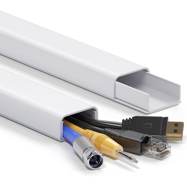 Cord Hider Wall for One Cord in Cord Covers for Wires on Wall Easy Install Cable Cover Wall Cable Raceway Hide Cords Cable Hider Cord Management Wall x Lin W.in H.in