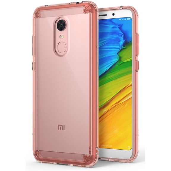 Xiaomi Redmi Note 5 Case, Ringke [FUSION] Clear Transparent PC Back TPU Bumper [Drop Defense] Raised Bezels Scratch Protection Natural Form Cover for Redmi 5 Plus - Rose Gold Crystal