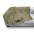 thumbnail image 3 of Vintage Boat Soft Flannel Fleece Throw Blanket, Vietnam Scenery with a Traditional Ship Sailing on River Culture View, Cozy Plush for Indoor and Outdoor Use, 70" x 90", Sepia Beige, by Ambesonne, 3 of 6