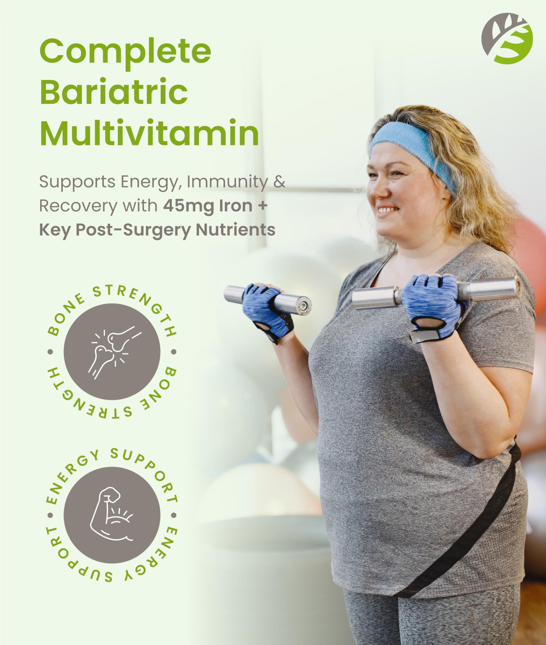 BariSlim Chewable Bariatric Multivitamin Tablets for Energy & Immune Support, Mixed Berry Flavor, 90 Count, 9.8 oz, Adults