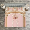 thumbnail image 3 of Ambesonne Pink Quilted Bedspread Set 3 Pcs, Chandelier Ceiling Castle, King Size, Rose Peach, 3 of 3
