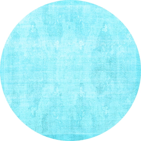 Ahgly Company Indoor Round Persian Light Blue Traditional Area Rugs, 8' Round