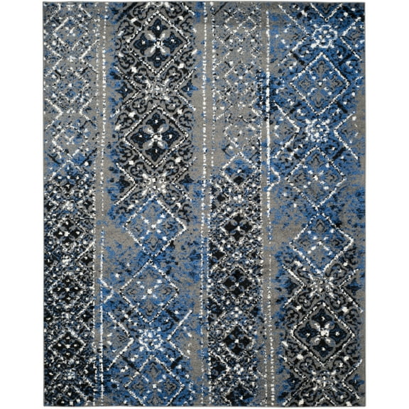 SAFAVIEH Adirondack Montague Geometric Area Rug, Silver/Multi, 9' x 12'
