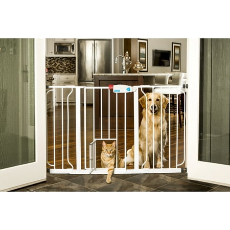 Carlson 44-inch Extra Wide Walk Through Gate With Pet Door 29 To 36.5 inch