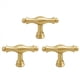 thumbnail image 1 of 3X Tiradores de Cajón de Latón de Lujo con Luz Francesa, Herrajes para Muebles, Manijas Doradas para Gabinetes de Cocina, Orificio Único en T, 1 of 5