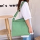 thumbnail image 3 of Bolso de hombro de gran capacidad, bolso de mensajero literario, bolso de color sólido, bolso de ocio para mujerVerde claro, 3 of 5