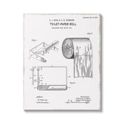 Stupell Industries Bathroom Toilet Paper Roll Vintage Blueprint Diagram , 16 x 20, Design by Kelly Donovan