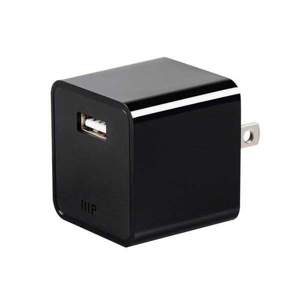 Monoprice 1Port USB Wall Charger, 2.4A, Fast Charging, Universal Compatibility, Retractable