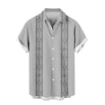 thumbnail image 6 of ZVAVZ Mens Cuban Collar Shirts Summer Guayabera Button Down Shirt Short Sleeve Oversized Vacation Tops Summer Lightweight Resort Wear Gray S, 6 of 7