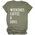 thumbnail image 1 of YourTops Week-End Café & Chiens T-Shirt (US M, 2-Armée Verte), 1 of 2