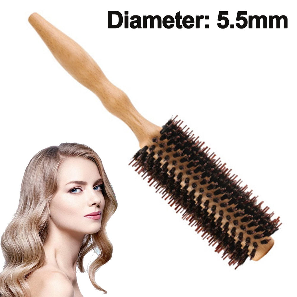 Comb Round Brush Hair Dryer Brush with Natural Bristles Natural Hair ...