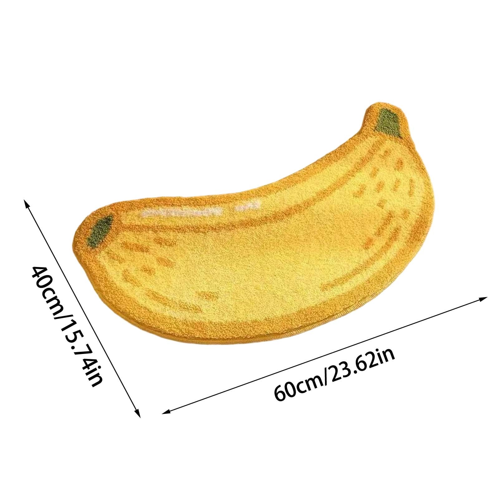Banana Bath Mat Banana Bathroom Rug Cute Bath Mat Banana Bathroom Decor Soft Absorbent Non Slip Funny Fruit Rug(Yellow, 40 * 60CM)