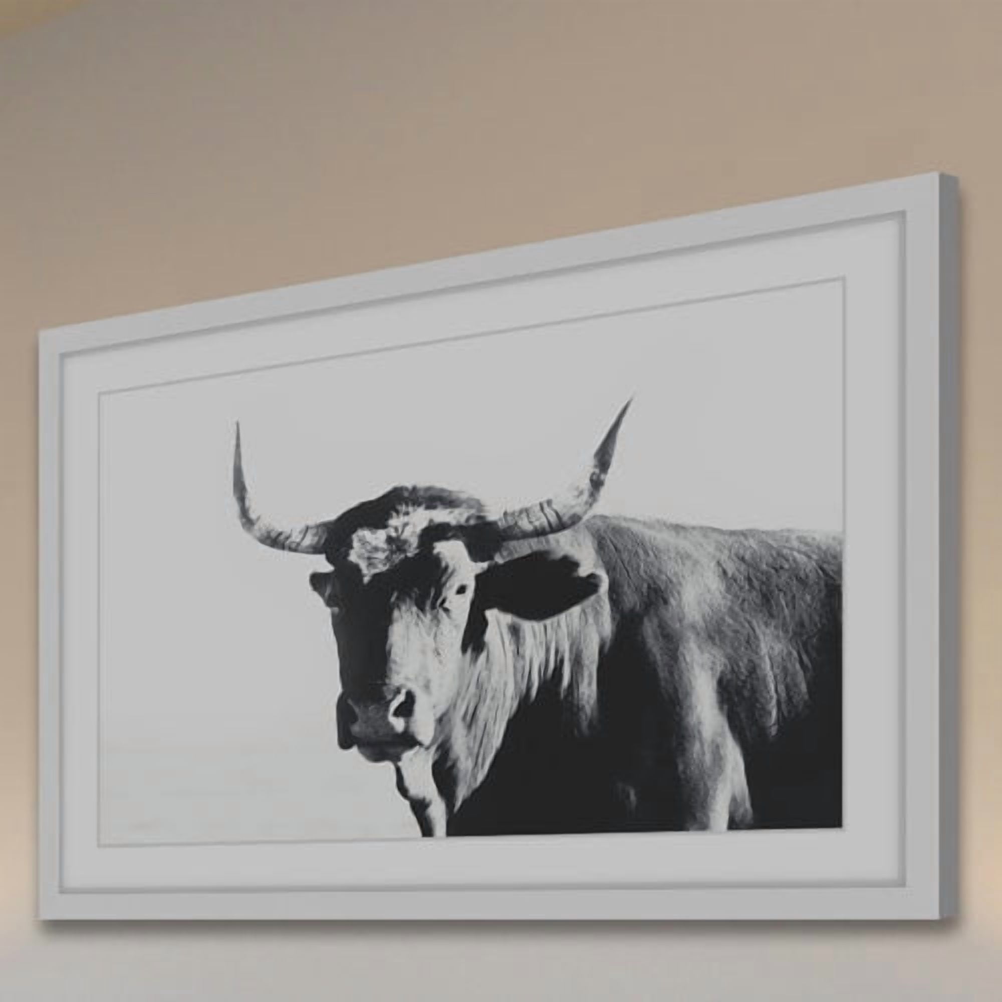 "Steer Face" Framed Painting Print