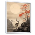thumbnail image 2 of Designart "Oriental Design Cervine Ink I" Asian Floater Framed Canvas Print, 2 of 7