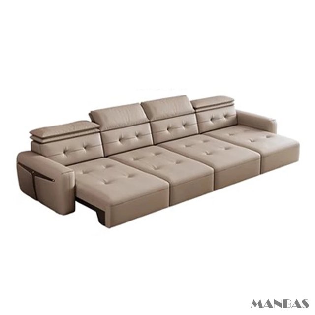Transform Your Living Room With MANBAS Electric Convertible Sofa Bed Multifunctional Folding Sofa Beds for Cinema Living Room My Lux Decor Round