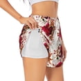 thumbnail image 2 of Disketp Lilies Flowers Print Women's Shorts Workout Shorts for Athletic Gym Running Shorts with Phone Pockets X-Large, 2 of 8