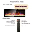 thumbnail image 3 of 60 inch recessed ultra thin tempered glass front wall mounted electric fireplace with remote and multi color flame & emberbed, LED light heater 03306, 3 of 9