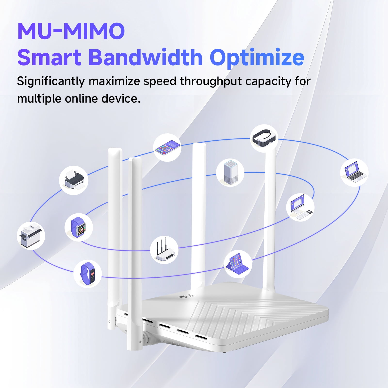 DBIT T18-21K Dual Band AC1200 WiFi Router Gigabit 1200Mbps Network Router with MU-MIMO and Full Gigabit Ports