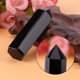 thumbnail image 1 of 1pc Natural Black Obsidian Crystal Stone Point Healing Hexagonal Wand Column, 1 of 4
