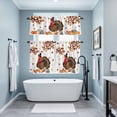 thumbnail image 3 of Turkey Kitchen Curtains Sets for Windows 24 Inch Length, Thanksgiving Maple Leaf Orange Teal Blue Pumpkin Rod Pocket Window Treatments Tier Curtains and Valances Set for Bedroom/Bathroom, 3 of 8