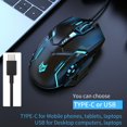 thumbnail image 4 of HLONK Souris Type-C USB C Filaire Gaming Souris 3600DPI Réglable 6 Boutons Rétroéclairée, 4 of 17