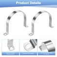 thumbnail image 2 of Uxcell 5-Pack Abrazaderas de Conducto, Correa Rígida de Acero Inoxidable 304 de 4-1/2" M114 para Plomería, 2 of 7