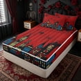 thumbnail image 2 of Erosebridal Polka Dot Spider City Zipper Twin Comforter Sets with Fitted Sheet and 2 Pillowcases for Boys Girl, Red Halloween Comic Town Zipper Bedding Set, Black Reversible, 4-Piece, 2 of 7
