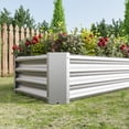 thumbnail image 5 of Jopath 2PCS Silver Metal Raised Garden Bed, Rectangle Raised Planter for Flowers Plants Vegetables Herb 4x2x1Ft, 5 of 8