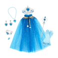 thumbnail image 3 of Conjunto de disfraz de princesa, juego de simulación, disfraz de princesa para niñas para regalos de carnaval Azul, 3 of 10
