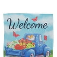 thumbnail image 5 of Northlight Welcome Blue Pickup Truck with Spring Flowers Outdoor Garden Flag 12.5" x 18", 5 of 6