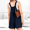 thumbnail image 2 of Casual Adjustable Straps Loose Bib Jumpsuit, Women's Linen Shorts, Women's Short Overalls, 2024 Women's Summer Overalls, 2 of 7