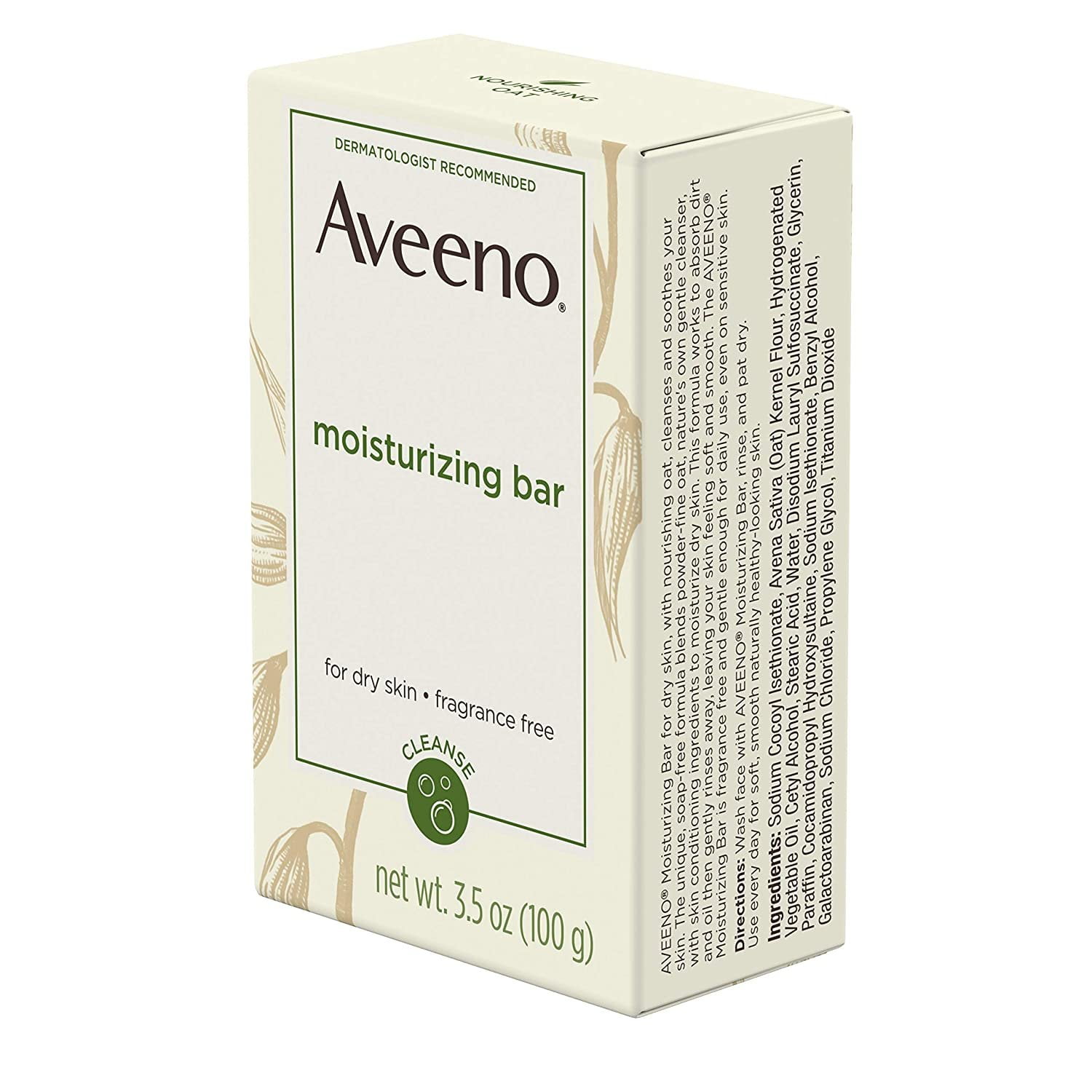 4 Pack - AVEENO Naturals Moisturizing Bar for Dry Skin 3.50 oz
