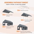 thumbnail image 5 of 10 ft. W x 20 ft. D Carport Canopy with Side Doors, Heavy Duty Car Ports with Sidewalls, Drive Through Portable Garage, Grey, 5 of 9