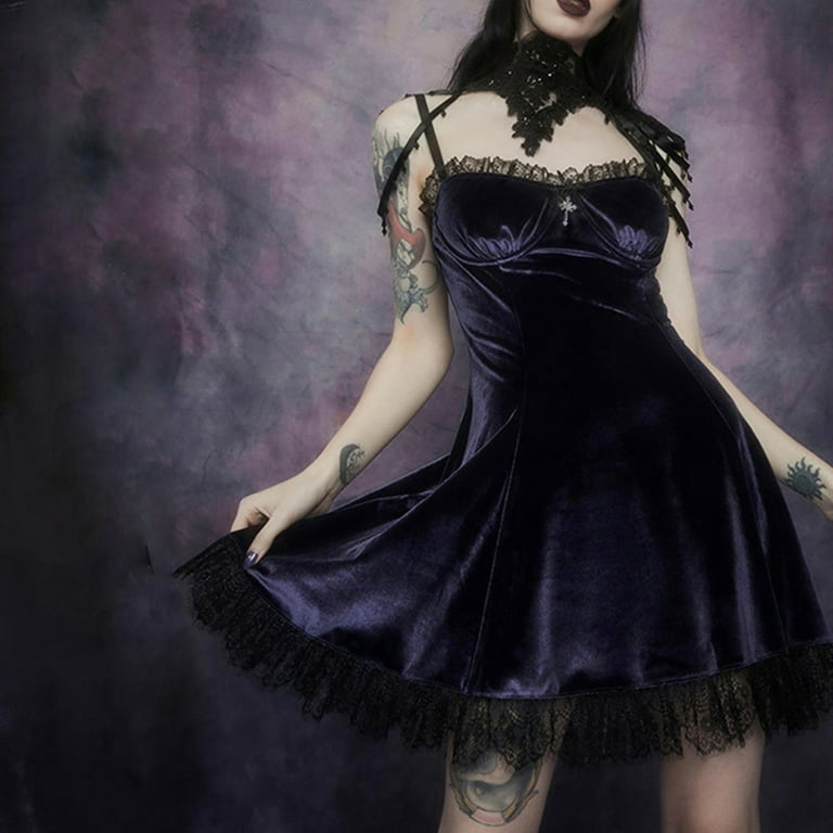 Velvet hot sale goth dress