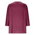 thumbnail image 5 of Censtreet Womens Henley Tops 3/4 Sleeve Shirts Thermal Pullover Casual Loose Fit Henley Neck Tunics, 5 of 9