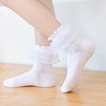 thumbnail image 2 of Kids Baby Girls Socks Cute Ruffled Mesh Patchwork Princess Dress Socks for Toddler Clothing Accessory, 2 of 7