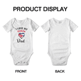 thumbnail image 3 of I Love My Cuban Dad Heart Flag Cute Baby Clothes For Boy Girl (White, 3-6 Months), 3 of 5