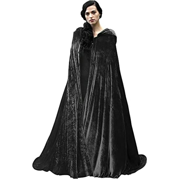 Capa de Terciopelo Negro Unisex con Capucha para Adultos de HOMELEX