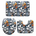 thumbnail image 2 of Abstract Leaf Bathroom Rugs Set Silhouette Gold White Leaves Non Slip Absorbent Soft Bath Mats 3 Piece Set with Bathroom Rug, U-Shaped Floor Mat, Toilet Seat Cover Large Size, 2 of 9