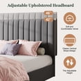 thumbnail image 6 of Amolife Full Size Bed Frame, Platform Bed with Adjustable Velvet-Wrapped Headboard and 4 Storage Drawers, No Box Spring Required, Gray, 6 of 14